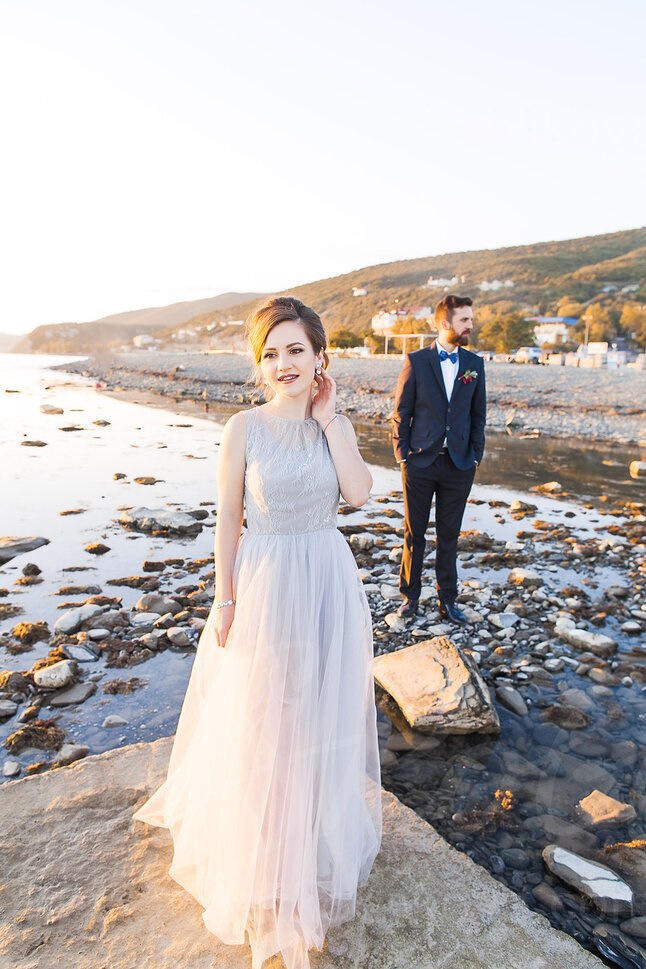 Practical wedding dress in smoky gray color/ Anna Skoblikova/ Photo 1