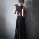 Черное вечернее или свадебное платье с гладкой юбкой от Anna Skoblikova